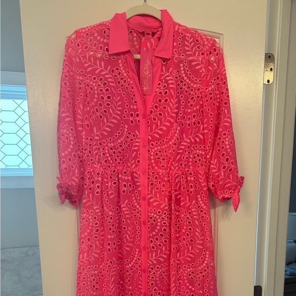 NWT Lilly Pulitzer Amrita Eyelet Midi Dress - Size 4 - Picture 2 of 7